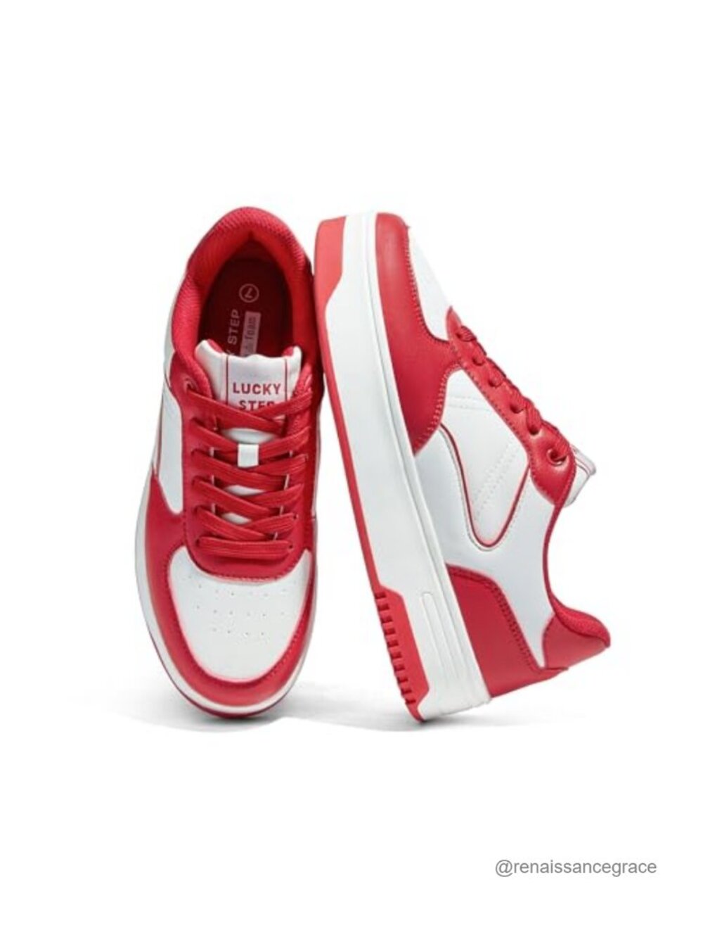Women's Chunky Platform Sneakers PU Leather Non-Slip TPR Outsole